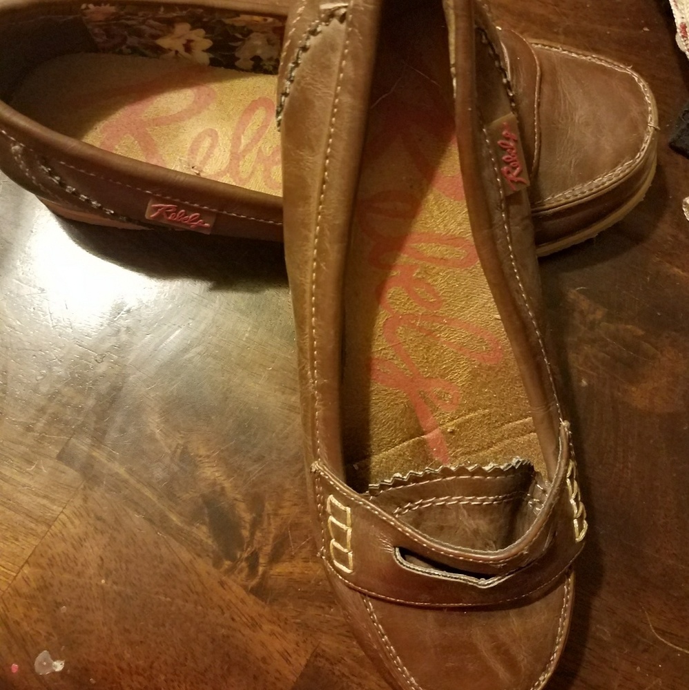 Brown loafer style shoes
